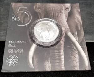2019 SOUTH AFRICA ELEPHANT 1 TROY OZ .999 FINE SILVER LIMITED EDITION