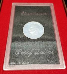 1972-S PROOF 40% SILVER EISENHOWER DOLLAR BROWN BOX