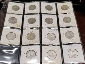GROUP OF (15) 90% SILVER EARLIER DATE WASHINGTON QUARTERS