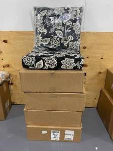 lot 33 image: ARDEN SELECTIONS Lot of 4 Sets- 24 in. x 24 in. 2-Piece Deep Seating Outdoor Lounge Chair Cushion in Ashland Black Jacobean