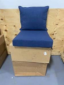 lot 32 image: ARDEN SELECTIONS Lot of 2 Sets- 22 in. x 24 in. 2-Piece Deep Seating Outdoor Lounge Chair Cushion in Sapphire Blue Leala