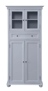 lot 1 image: HOME DECORATORS COLLECTION Hampton Harbor 25 in. W 4-Door Tall Cabinet in Dove Grey