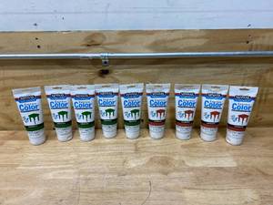 lot 93 image: MINWAX Lot of 9- Water Based Express Color Wiping Stain (5 Emerald and 4 Crimson) -6 oz each