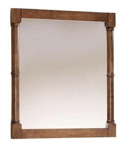 lot 21 image: HOME DECORATORS COLLECTION 28 in. W x 32 in. H Framed Rectangular Bathroom Vanity Mirror in weathered oak