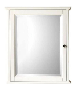 lot 22 image: HOME DECORATORS COLLECTION Hamilton 23-34 in. W x 27 in. H x 8 in. D Framed Surface-Mount Bathroom Medicine Cabinet in Ivory
