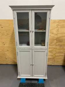 lot 10 image: HOME DECORATORS COLLECTION Hampton Harbor 25 in. W Linen Cabinet in Dove Grey
