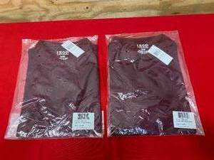 lot 57 image: IZOD Lot of 2- Polo Shirts in Burgundy (size L(3839 and XL(4041)