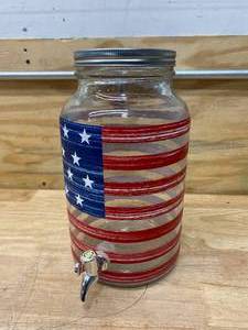 lot 82 image: Stars & Stripes Beverage Jar with Spigot