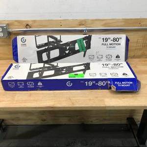 lot 106 image: CORE INNOVATIONS Lot of 2 Full Motion TV Mounts 19-80 - STORE RETURNS