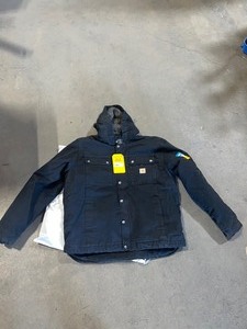 Carhartt Mens Large Black Cotton Washed Duck Bartlett Jacket