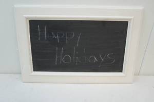 framed chalkboard and welcome sign