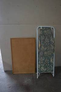 peg board and ironing board