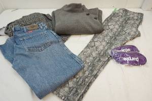 nursing cover-up, fleece pull-over, wrangler pants