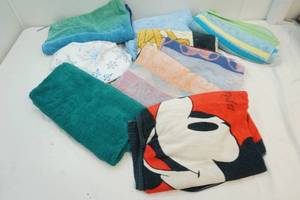 towels and shower curtain
