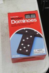 lot 1039 image: Lot of (1) Pressman Double Nine Wooden Dominoes Set (New In Box )