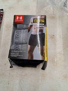 lot 1899 image: Under Armour BoxerJock Charged Cotton Mens Size Medium Boxer Brief 3-Pack
