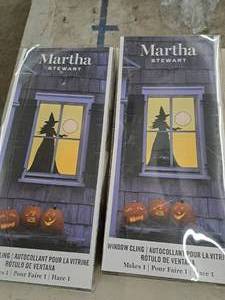 lot 1112 image: Lot of (2) Martha Stewart Halloween Window Cling (in original packaging)