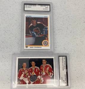 Group Of Upper Deck Graded 10 Hockey Cards Including Joe Sakic And Canadas Captains