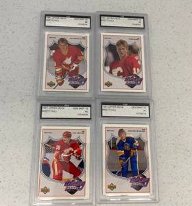 Group Of Brett Hall Graded 10 Hockey Cards