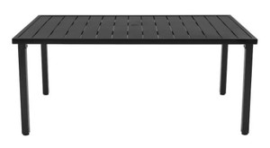lot 122 image: Hampton Bay High Garden Black Steel Rectangular Outdoor Patio Dining Table, GL-18044-B-TBL - Slight Dent and Scratches.