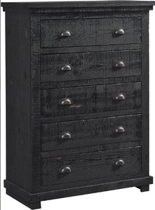 lot 148 image: Progressive Furniture Willow Chest, 38 x 18 x 52 H, Distressed Black, P612-14.