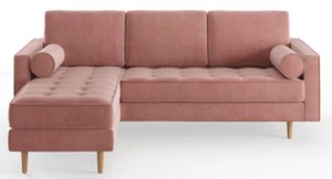lot 149 image: All Modern Luo 84 Wide Reversible Sofa and Chaise in Blush, AETH53-Blush.