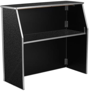 lot 150 image: Bukowski Foldable Home Bar in Black Marble, XA-BAR-48-MAR-GG.