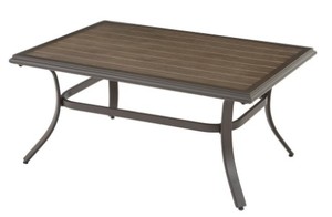 lot 105 image: Hampton Bay Riverbrook Espresso Brown Rectangle Steel Slat Top Outdoor Patio Coffee Table, RVB-019.