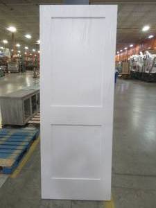 lot 152 image: 30 in. x 80 in. White 2-Panel Shaker Solid Core Pine Interior Door Slab