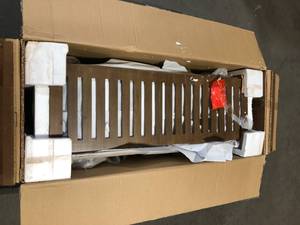 lot 15 image: Decor Therapy Morgan 42 in. Natural Wood Standard Rectangle Wood Console Table with Drawers - Good Condition - Review all pictures