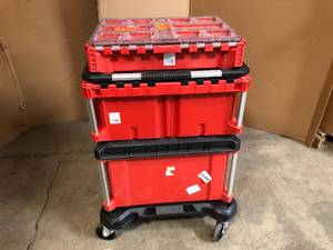 lot 35 image: Milwaukee Storage Boxes - 3 boxes total - mixed lot - review all pictures