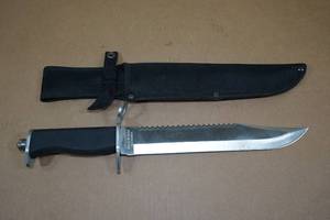 Jungle Master Stainless Steel Blade Bowie Knife with Nylon Sheath