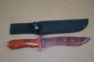 Survivor Stainless Steel Red and Black Knife