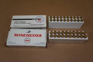 40 Winchester 7.62 x 39mm 123 Gr FMJ Ammo