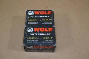 40 Wolf Polyformance 7.62 x 39mm 123 Gr HP Steel Case Ammo