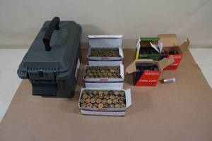 Assorted Reloaded Shotshells in Plastic Ammo Can