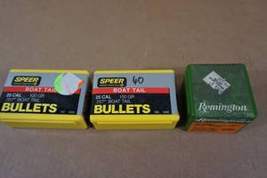 25 Cal .257 Bullets - 160 Speer 100 Gr Boat Tail SP