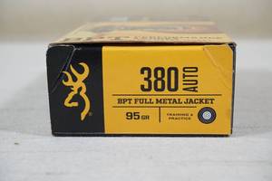 41 Browning Performance Target .380 Auto 95 Gr FMJ Ammo