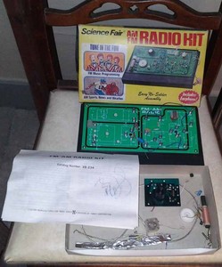 Vintage Science Fair AM FM Radio Kit Catalog Number 28-234 in Original Box