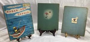 Three Vintage Childrens Story Books 2-Bonnie Books and Beatrix Potters The Tale of Squirrel Nutkin