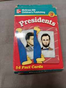 McGraw-Hill 54 Fact Cards of the U.S. Presidents in Original Box and a Stack of Math Flash Cards