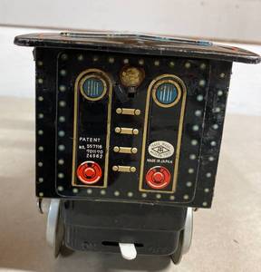 Trade Mark Modern Toys Vintage Battery Operated Tin Frontier Locomotive approx. 16-inches Long, Made in Japan