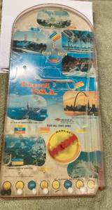 Vintage Travel U.S.A. Pinball Machine ToyGame with Metal Back