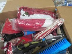 box of pillow cases holiday items a...