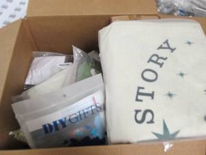 box of pillow covers, small christm...