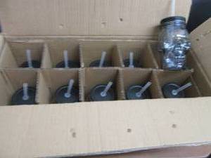 Case of 10 Glass Skull Sippers...