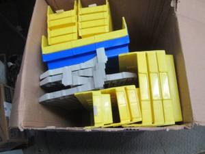 Box of Plastic Organizing Bins...