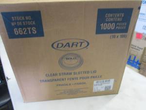 Case of 1000 Dart Clear Straw Slott...