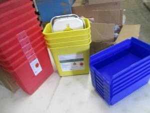 Assorted Bins, Containers, Brackets...
