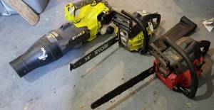 lot 56 image: (2) Chainsaws and (1) Blower